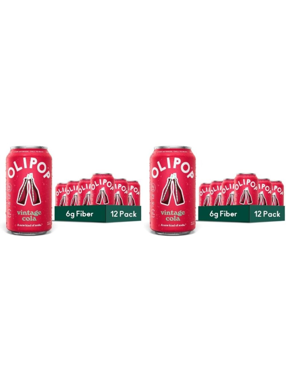 Vintage Cola Prebiotic Soda - Gluten Free, Vegan, Fiber-Rich, 24 Pack